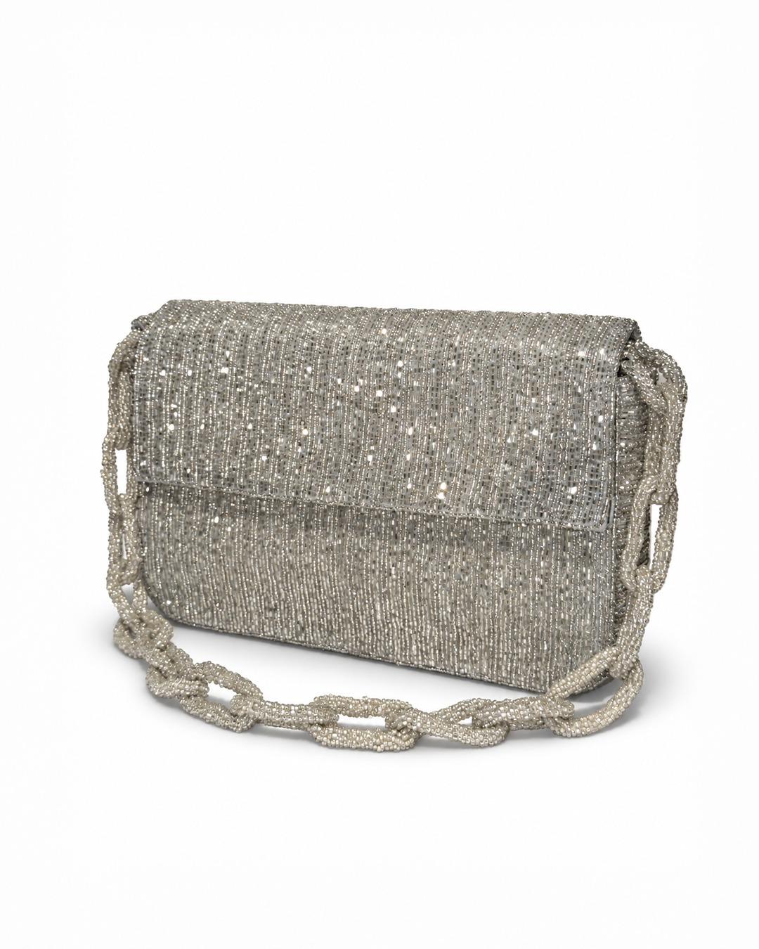 Crystal Cove – Silver Crystal Shoulder Bag