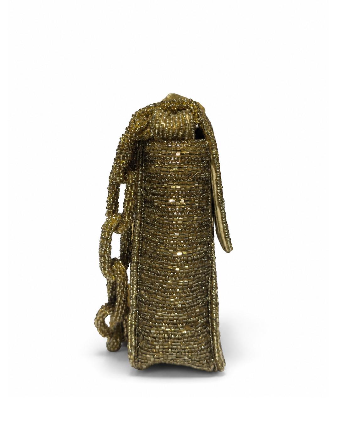 Aurelle Gold – Crystal Embellished Shoulder Bag