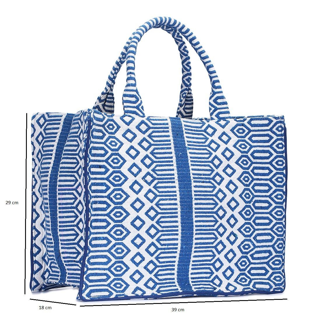 Lana Geometric Box Bag - Sky Blue