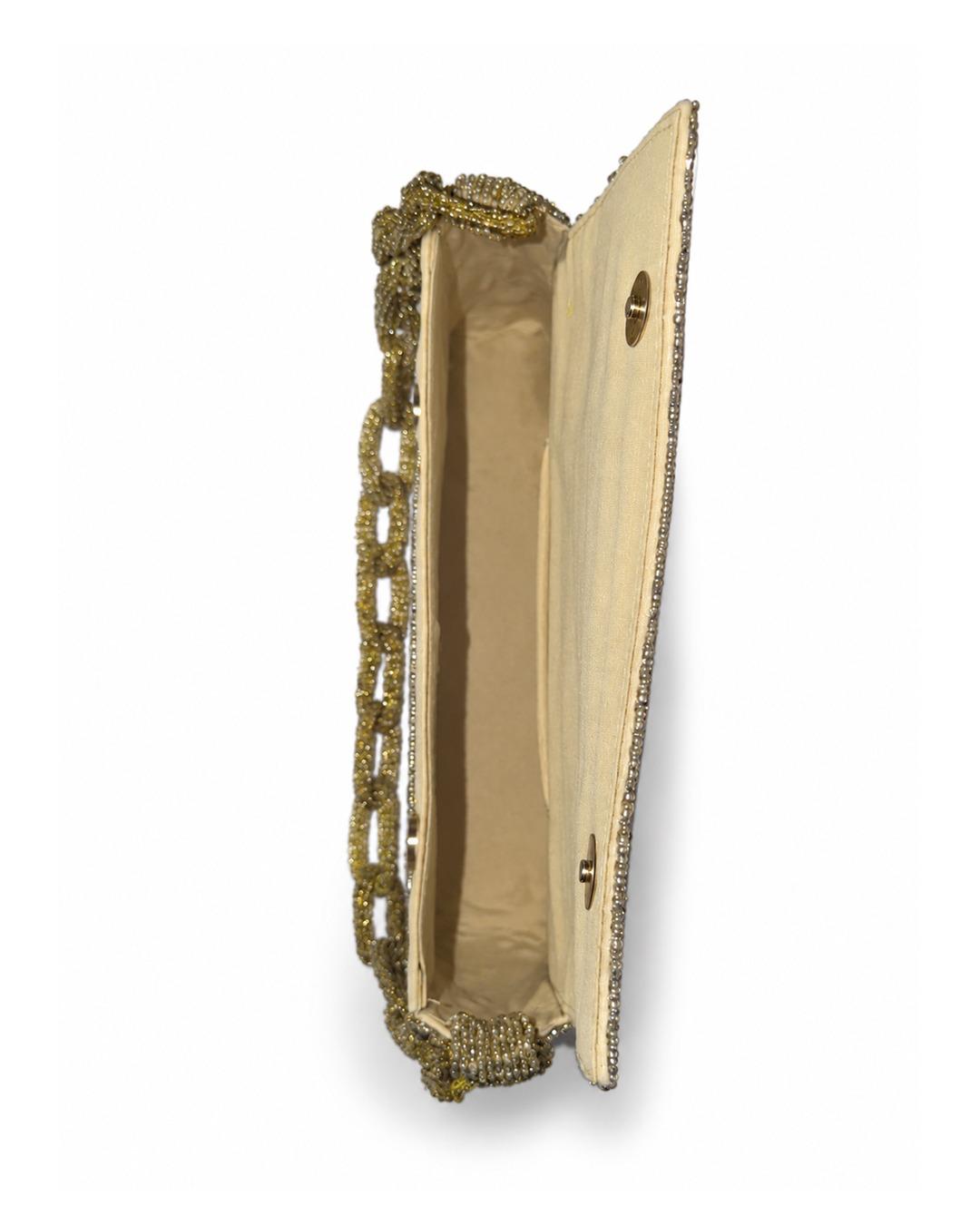 Aurelle Gold – Crystal Embellished Shoulder Bag